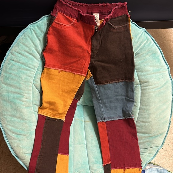 Colorful Patchwork pants 💗& hat - Picture 4 of 5